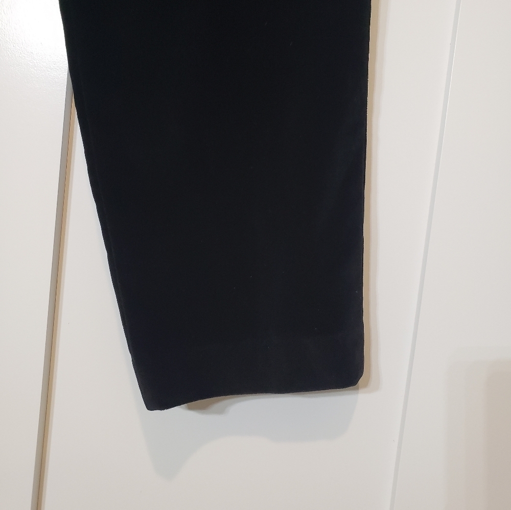 Talbots Vintage Velour Hi Rise Pants Black Size 12 Stretch Pleated - Picture 6 of 14